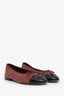 Pre-loved Chanel™ Pink Corduroy Cap Toe CC Ballet Flats Size 37.5