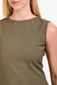Fendi Olive Green Tailored Flare Hem Sleeveless Top Estimated Size M