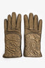 Etro Gold Jacquard Gloves Size Small