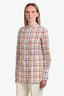 Adam Lippes Multicoloured Patterned Cotton Silk Button Down Shirt Size 6