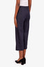 Theory Navy Linen Blend Trousers Size 2