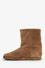Balenciaga Brown Suede Faux Shearling Alaska Ankle Boots Size 41
