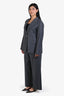 Sibel Saral Grey Flannel Blazer + Trouser Set Size L