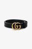 Gucci Black Leather Marmont Thin Belt Size 70/28