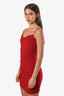 Cinq a Sept Red Ruched Side Sleeveless Body-Con Mini Dress Size 0