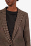 Sandro Brown/Black Cotton Single Breasted Blazer Size 36