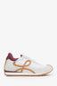 Loewe White/Burgundy Suede Nylon Flow Runner Sneakers Size 37