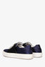 Roger Vivier Navy Satin Crystal Embellished Buckle Slip On Sneakers Size 36.5
