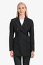 Dries Van Noten Black Linen Blend Mesh Detail Blazer Size 36