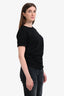 Victoria Beckham Black Cotton Ruched Top Size M