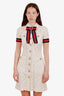 Gucci 2017 Cream Lace Button Down Bow Dress Size 38
