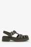 Prada Green Rubber 'Monolith' Fisherman Sandals Size 37