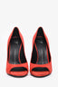 Guiseppe Zanotti Red Suede Peep Toe Heels Size 35.5