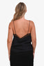 Gucci Black Silk Crepe GG Lace Detail Camisole Size M