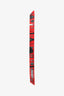 Hermès Red Silk Belt Graphic Twilly