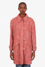 Pre-loved Chanel™ 2001 Red/Pink Tweed Wool CC Coat Size 44
