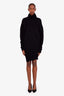 Acne Studios Black Mohair Wool Turtle Neck Knit Dress Size S