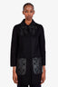 Fendi Wool Single Breasted Bow Detail Coat Size 38