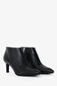 Hermès Black Leather Pointed Ankle Boots Size 35.5