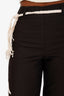 Maje Black/White Embroidered Cotton Tie Straight Leg Pants Size 34