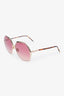 Tom Ford Pink/Gold Tones Round Frame Sunglasses