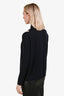 Fabiana Filippi Navy Cashmere Silk Monili Embellished Cut-Out Mock-Neck Sweater Size XS