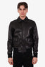 Ralph Lauren Purple Label Black Leather Henfield Plonge Jacket Size S Mens