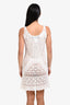 Pre-loved Chanel™ White Cotton Crochet Knit Midi Dress Size 36