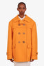 Gucci Orange Quilted Lined Double Breasted GG Button Peacoat Estimated Size L