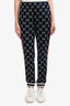 Gucci Blue/White Knit GG Monogram Webbed Sweatpants Size M