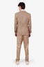 Ralph Lauren Purple Label Beige Linen Herringbone Two-Piece Suit Size 38/32 Mens