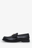 Miu Miu Black Brushed Leather Penny Loafers Size 35.5