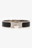 Hermès Palladium Plated/Black Clic H Bracelet