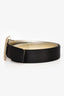Roger Vivier Black Satin Crystal Buckle 'Pilgrim' Belt Size 75