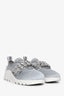 Miu Miu Grey Crystal Embellished Slip-On Sneakers Size 36.5