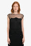 Louis Vuitton Black Silk Mesh Top Size 36