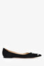 Jimmy Choo Black/White Suede 'Love Flat' Logo Flats Size 39