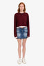 Balmain Blue Distressed Denim Mini Skirt Size 38