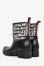 Moncler Black Rubber Graphic Print 'Ginette' Boot Size 38