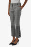 Pantalon Derek Lam 10 Crosby blanc à carreaux noirs avec détails boutonnés, taille 6