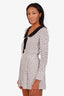 Maje White/Black Bow Detail Long Sleeve Romper Size 36