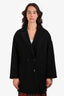 Red Valentino Black Heart Pocket Double Breasted Coat Size 42
