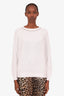 Brunello Cucinelli White Sequin Cotton Crewneck Sweater Size M