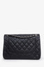 Pre-loved Chanel™ 2013-14 Black Caviar Leather Quilted Jumbo Classic Flap Bag with SHW