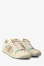Gucci Beige/Blue Canvas Leather GG Supreme Crystal 'Screener' Sneakers Size 40