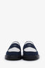 Thom Browne Navy/White Leather-trimmed Tweed Loafers Size 36