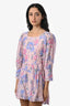 Love Shack Fancy Pink Floral Long Sleeve Mini Dress Size 2