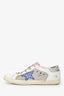 Golden Goose White/Silver/Blue Superstar Sneakers Size 38
