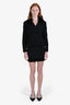Balmain Black Textured Gold Button Mini Skirt Size 38