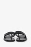 Louis Vuitton Black Lambskin Embossed Monogram Drapy Flat Sandals Size 38